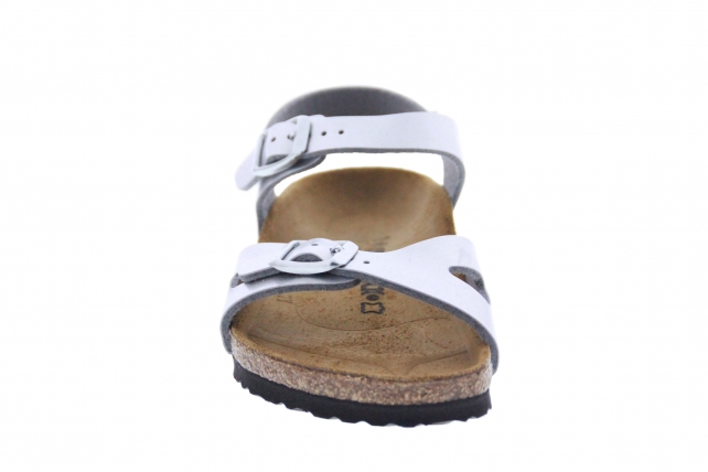 Birkenstock Rio Soft Metallic Argent pour Enfant - Avant