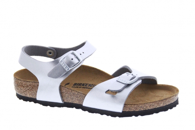Birkenstock Rio Soft Metallic Argent pour Enfant - Face