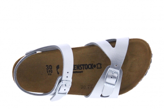 Birkenstock Rio Soft Metallic Argent pour Enfant - Intérieur