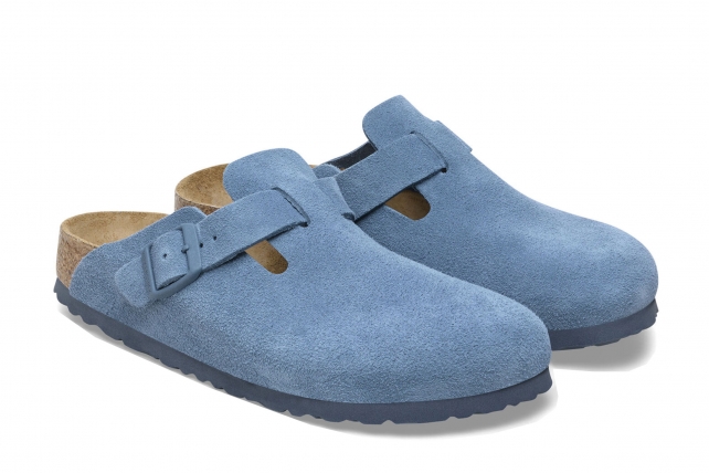 Birkenstock Boston LEVE Suède Elemental Bleu Da Shoes